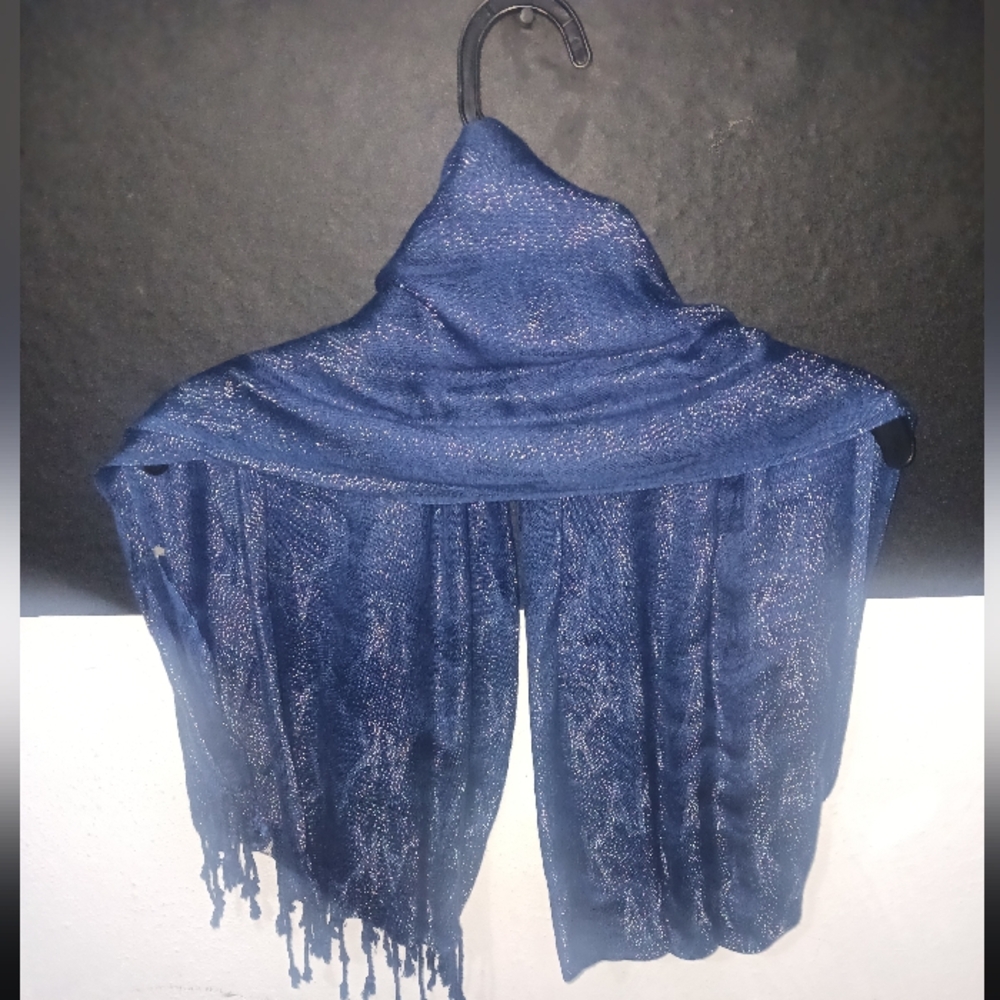 NEW Women Blue Printed Long Scarf - Picture 5 of 7